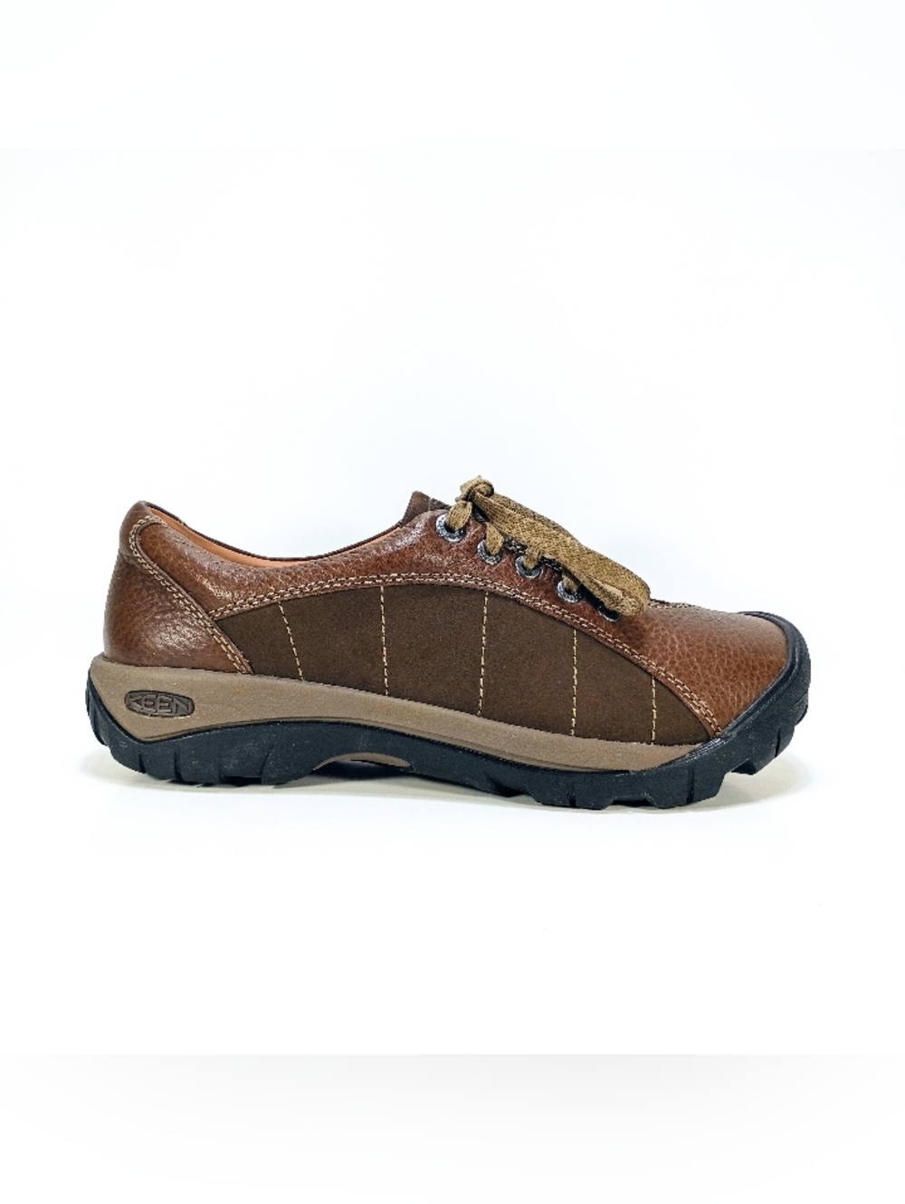 Keen Presidio Womens 8.5 Wide Fit Brown Leather Walking Hiking Shoes
